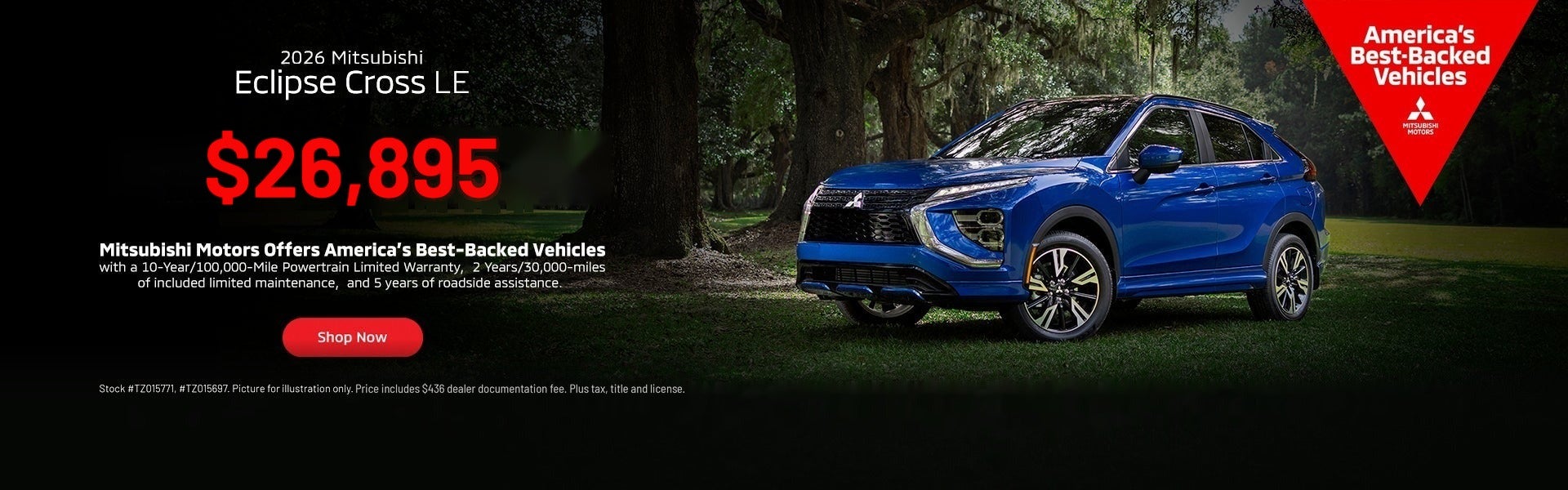 2026 Mitsubishi Eclipse Cross LE $26,895